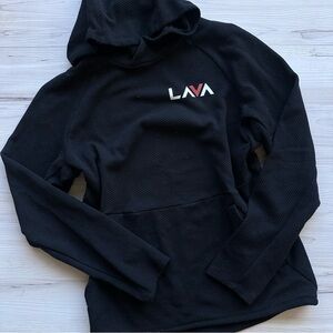 Lava Black Textured Hoodie
